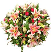 Pink Lily Wreath