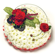Red &amp; White Posy Cushion