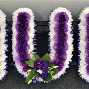 Tribute Letters - Purple carnation centre