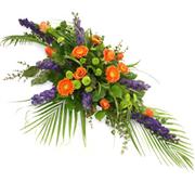 Orange &amp; Purple Casket Spray