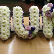Tribute Letters - Vintage Roses - Purple &amp; White