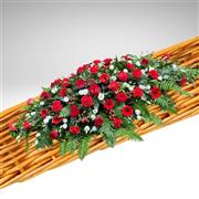 Red &amp; White Casket Spray 