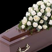 White Rose &amp; Carnation Casket Spray 